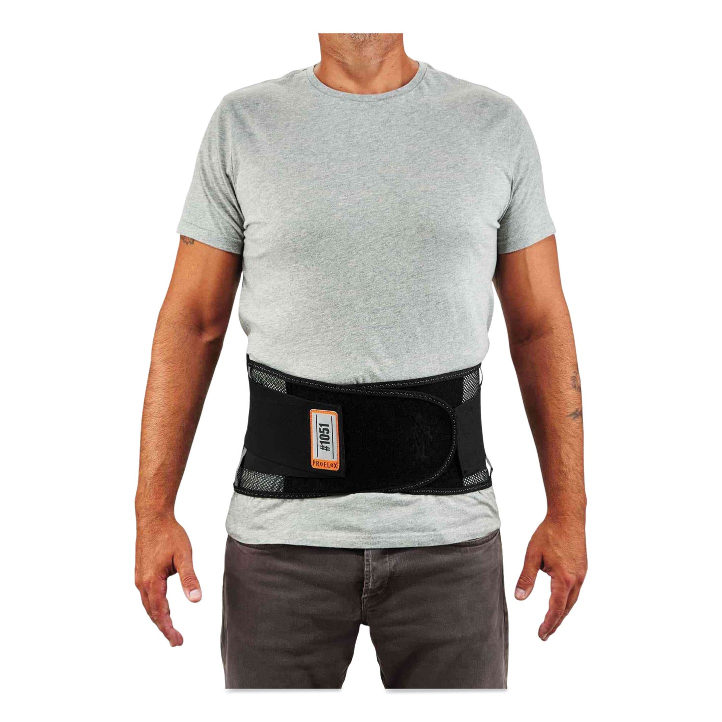 ProFlex 1051 Mesh Back Support, Large, 34" to 38" Waist, Black