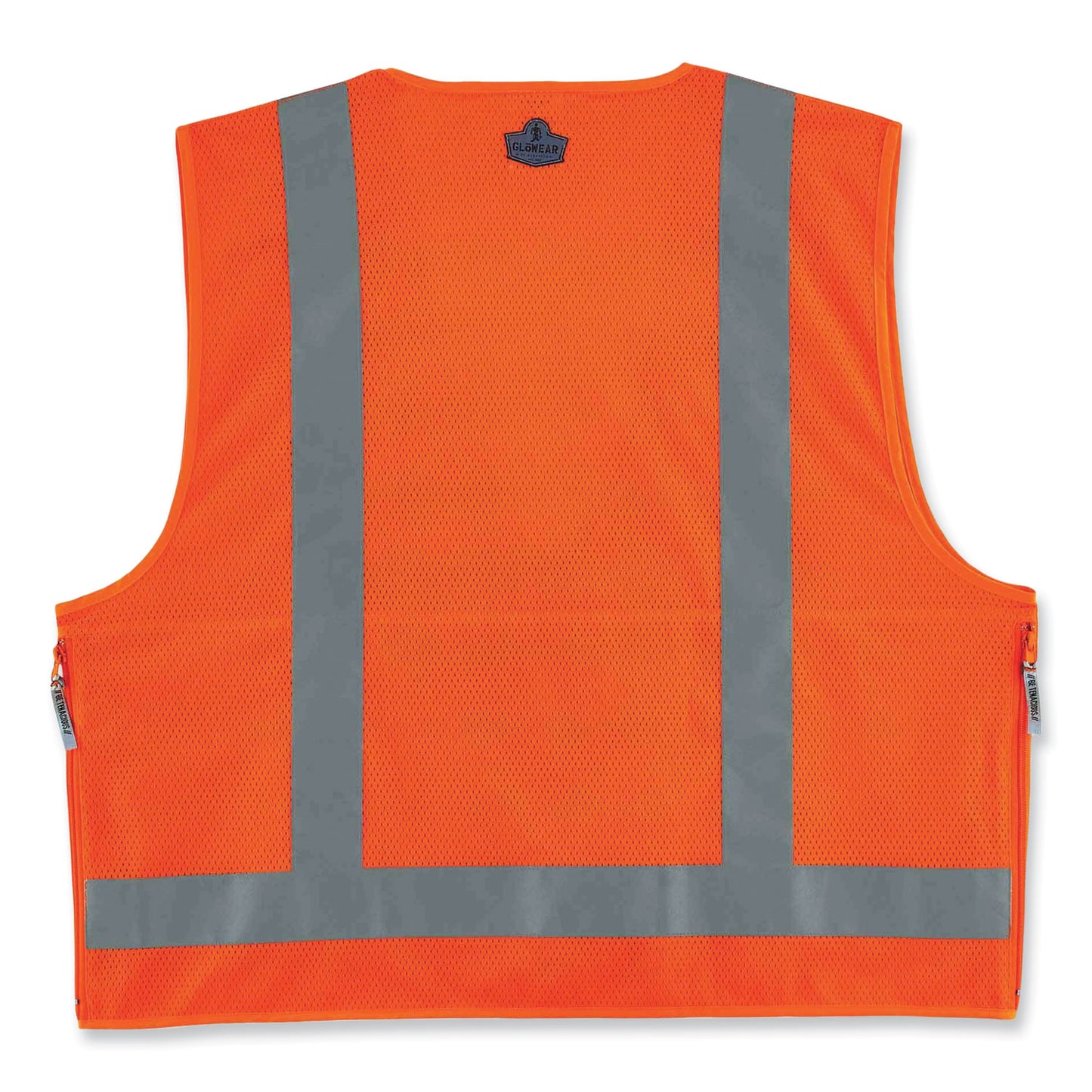 GloWear 8250Z Class 2 Surveyors Zipper Vest, Polyester, Large/X-Large, Orange