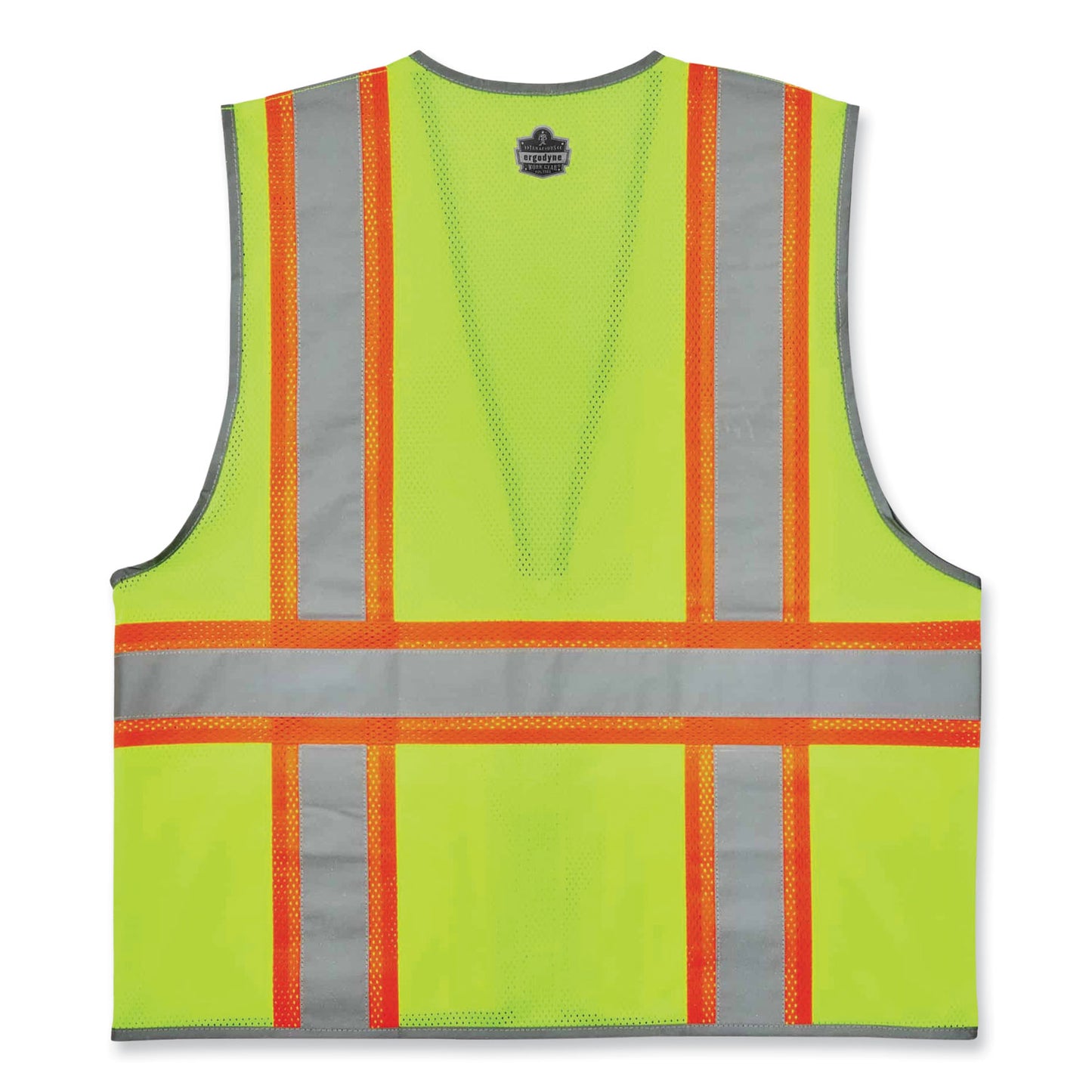 GloWear 8246Z Class 2 Two-Tone Mesh Reflective Binding Zipper Vest, Polyester, Small/Medium, Lime