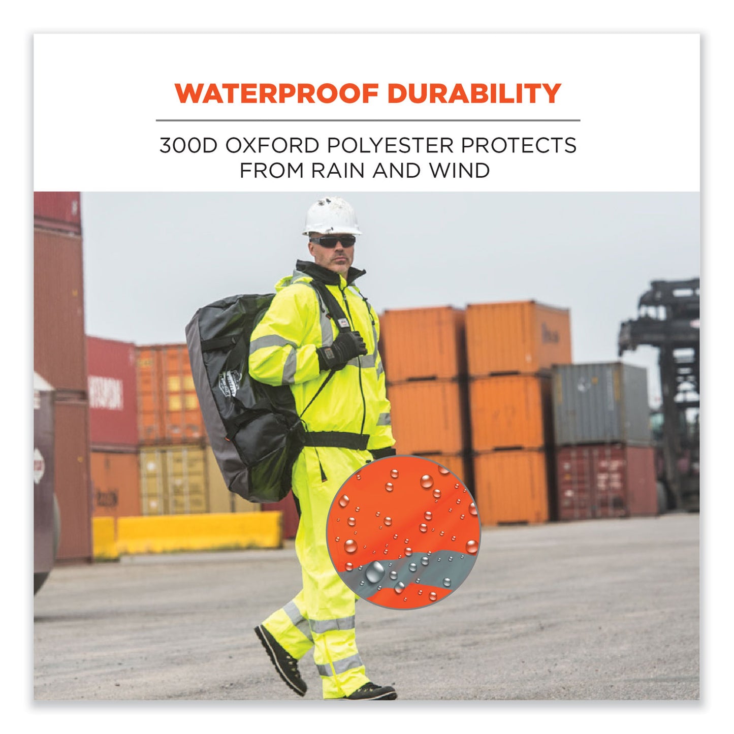 GloWear 8915 Class E Hi-Vis Rain Pants, Large, Orange