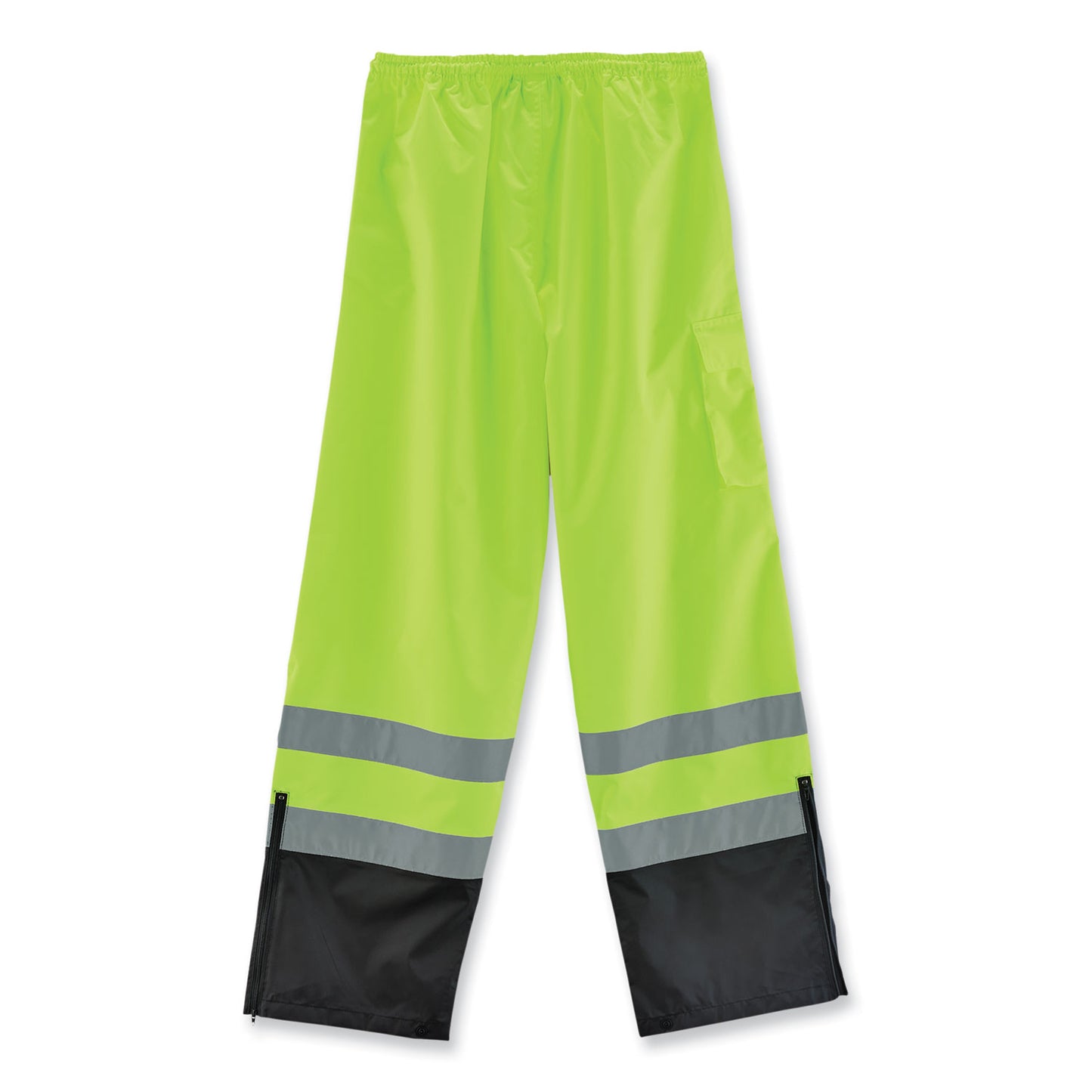 GloWear 8915BK Class E Hi-Vis Rain Pants Black Bottom, 2X-Large, Lime