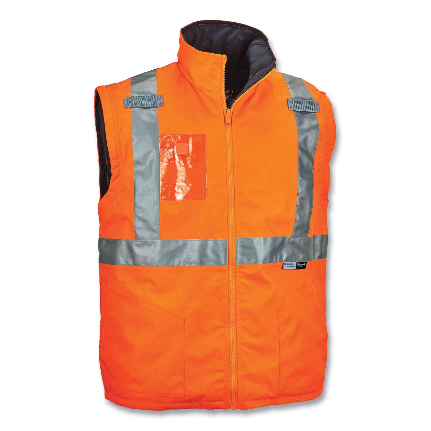 GloWear 8287 Class 2 Hi-Vis Jacket with Removable Sleeves, Small, Orange