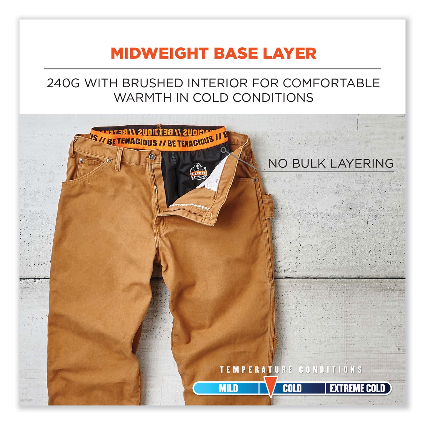 N-Ferno 6480 Midweight Base Layer Pants - 240 g, X-Large, Black