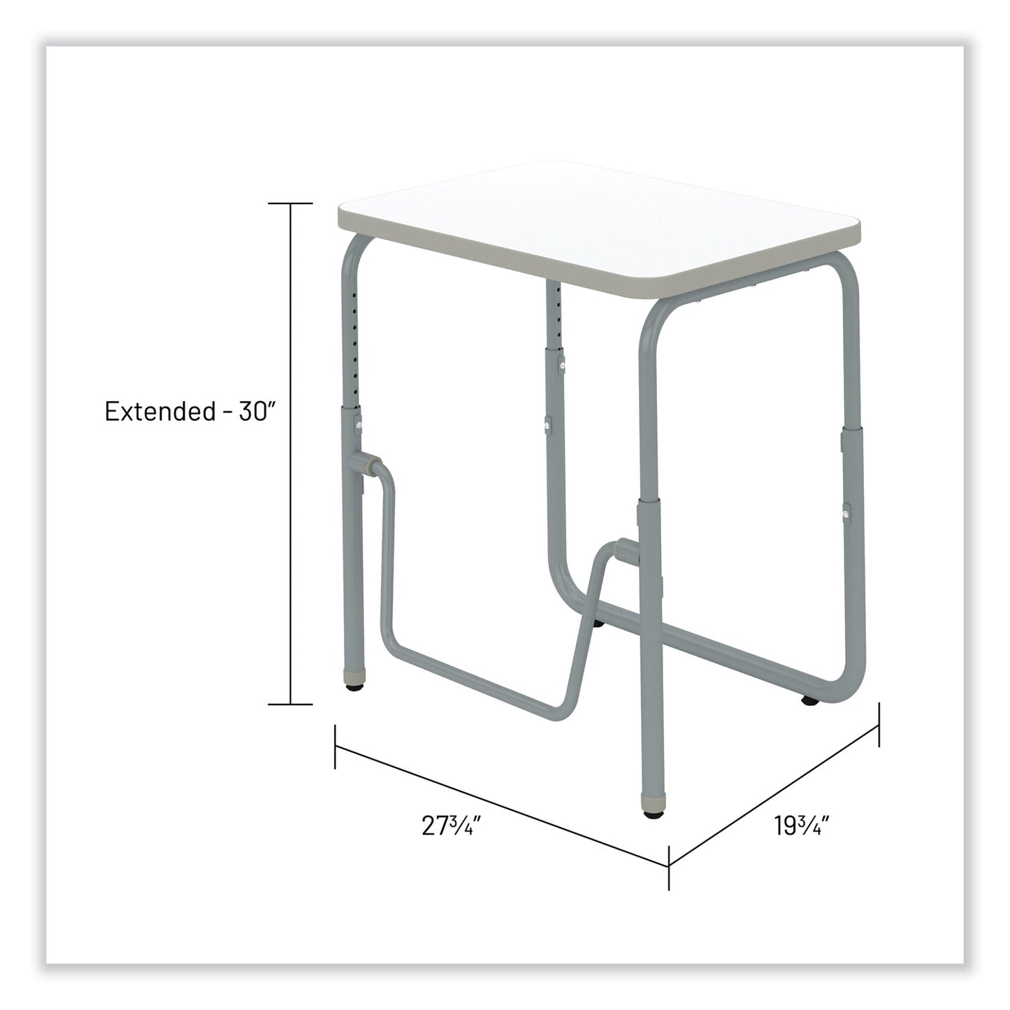 AlphaBetter 2.0 Height-Adjust Student Desk with Pendulum Bar, 27.75 x 19.75 x 22 to 30, Dry Erase