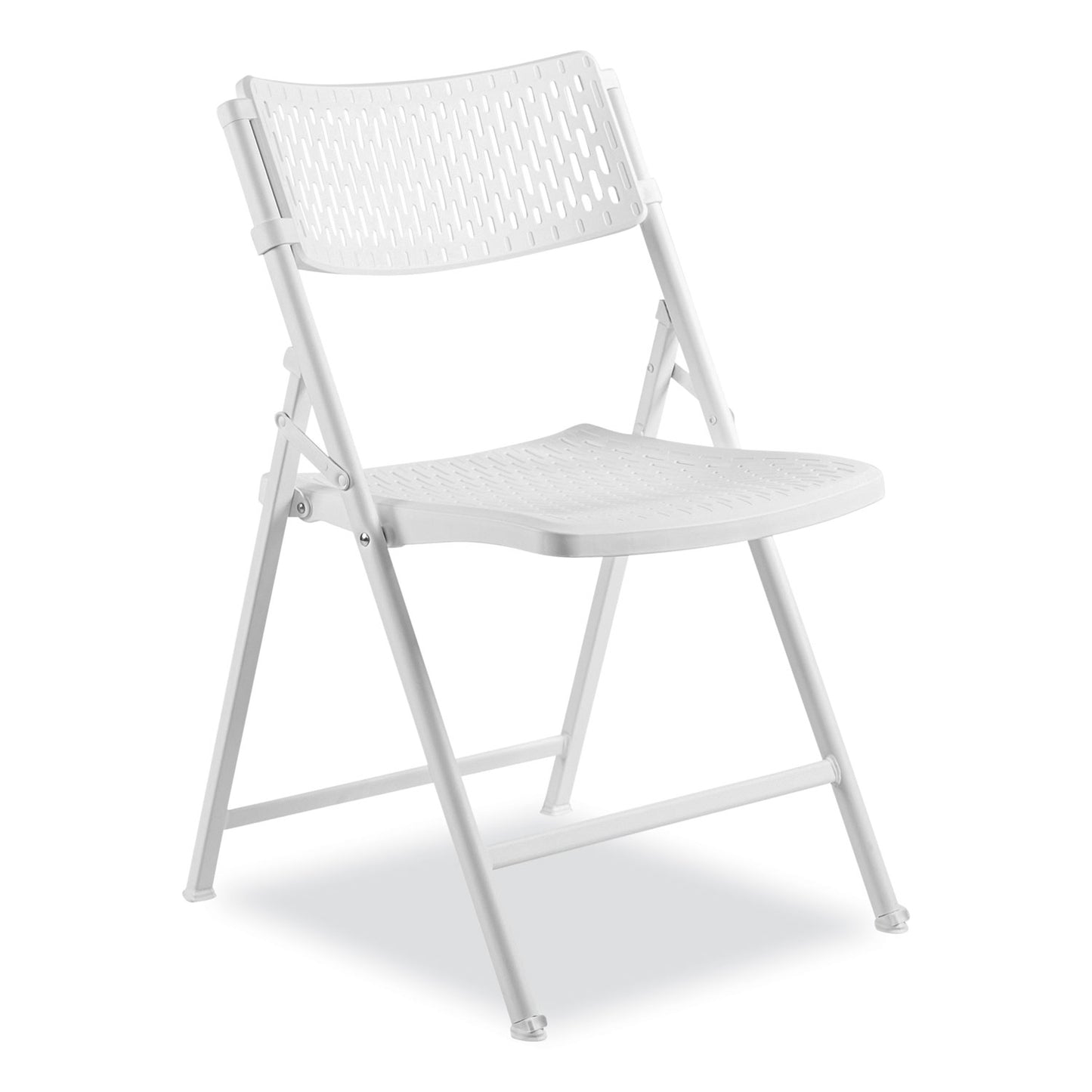 AirFlex Series Premium Poly Folding Chair, Supports Up to 1,000 lb, 17.25" Seat Height, White Seat/Back/Base, 4/Carton