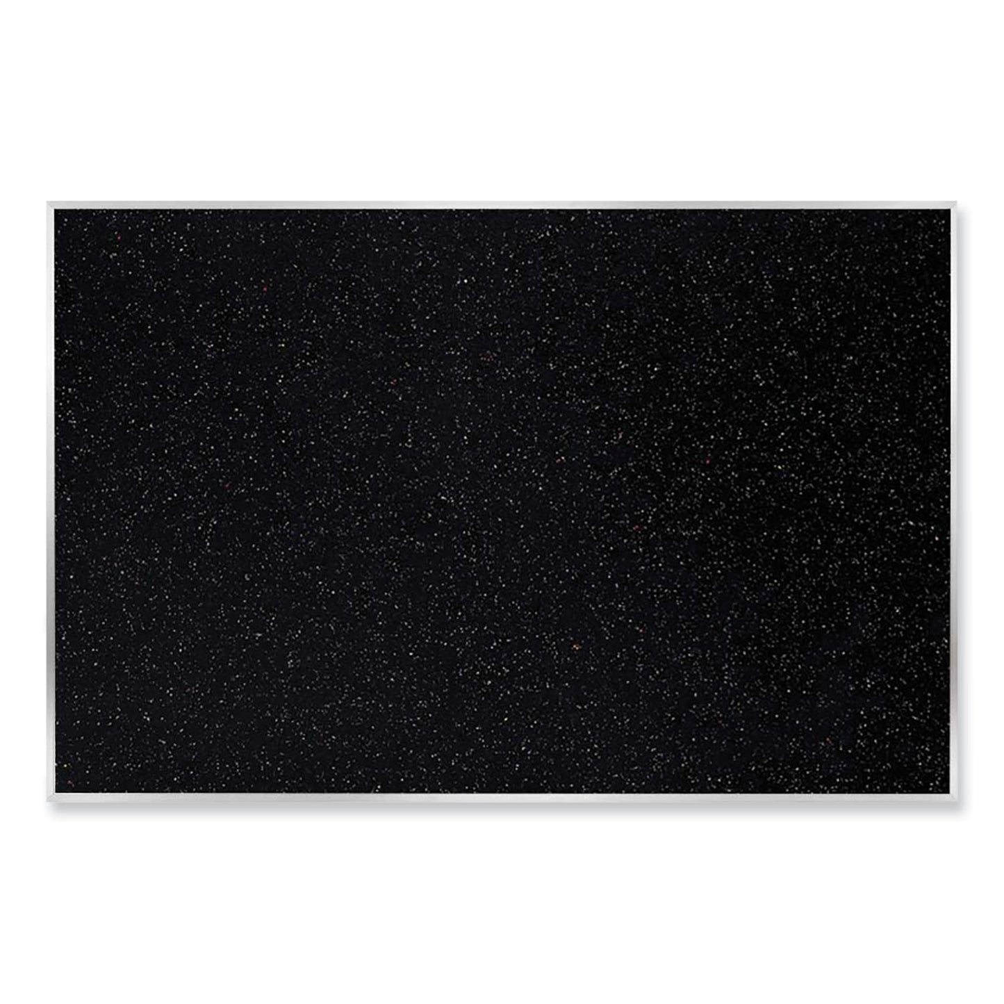 Aluminum-Frame Recycled Rubber Bulletin Boards, 144.5" x 48.5", Confetti Surface, Satin Aluminum Frame