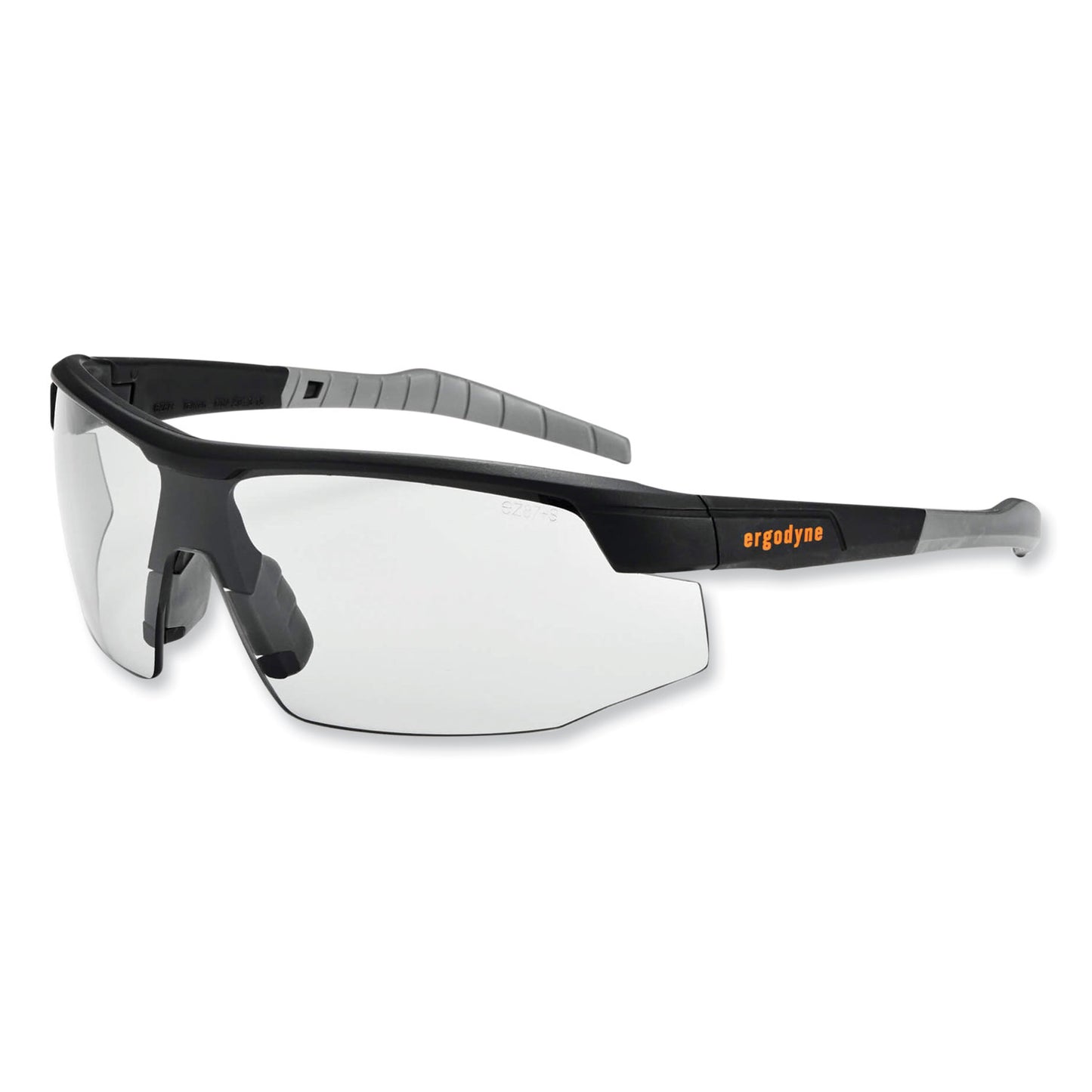 Skullerz Skoll Safety Glasses, Matte Black Half Frame, Clear Single I/O Lens