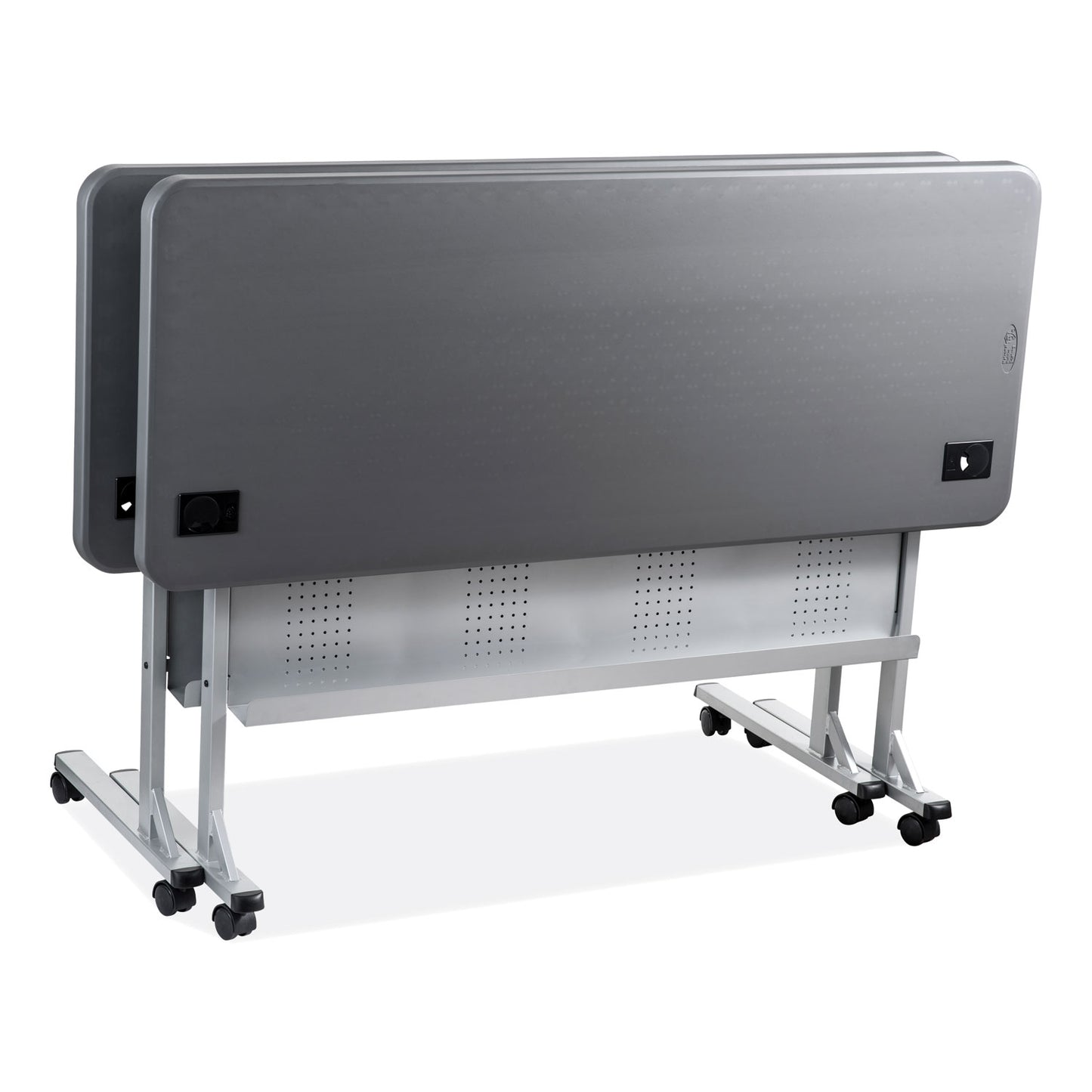 Flip-N-Store Training Table, Rectangular, 24 x 60 x 29.5, Charcoal Gray