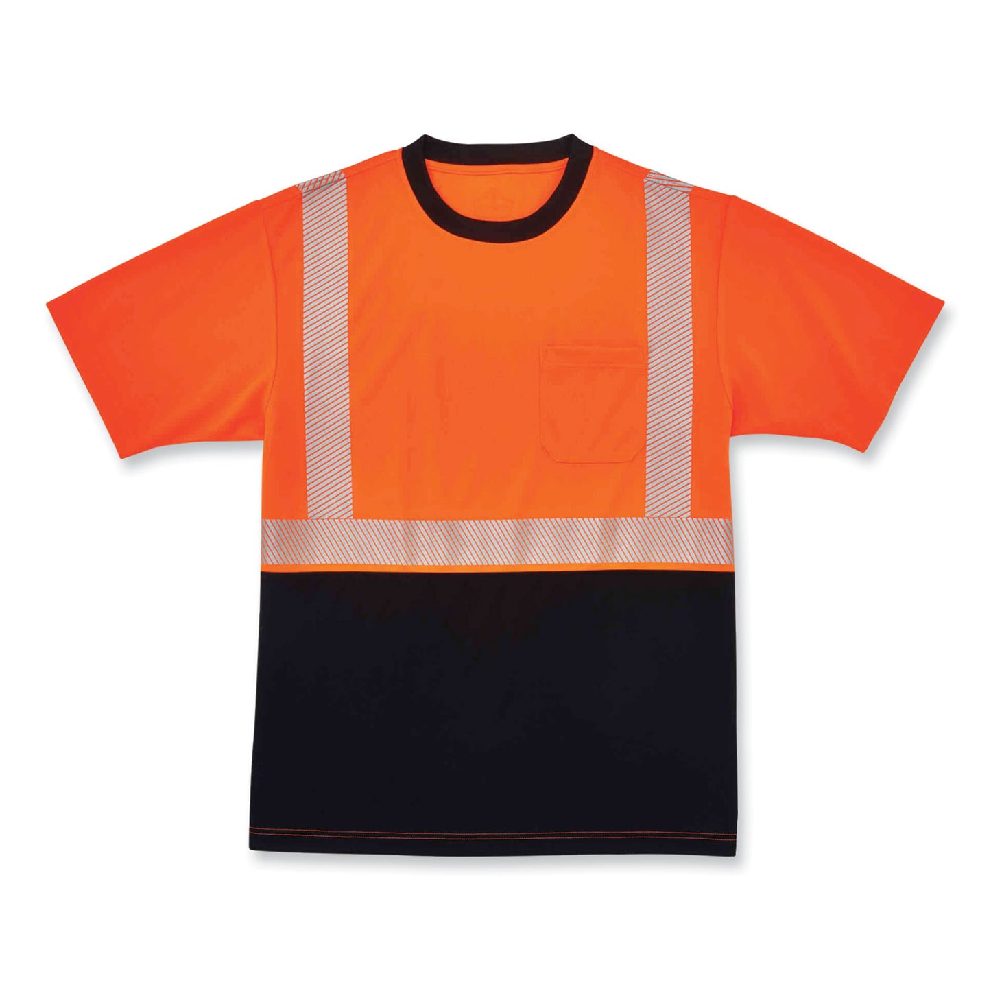 GloWear 8280BK Class 2 Performance T-Shirt with Black Bottom, 2X-Large, Orange