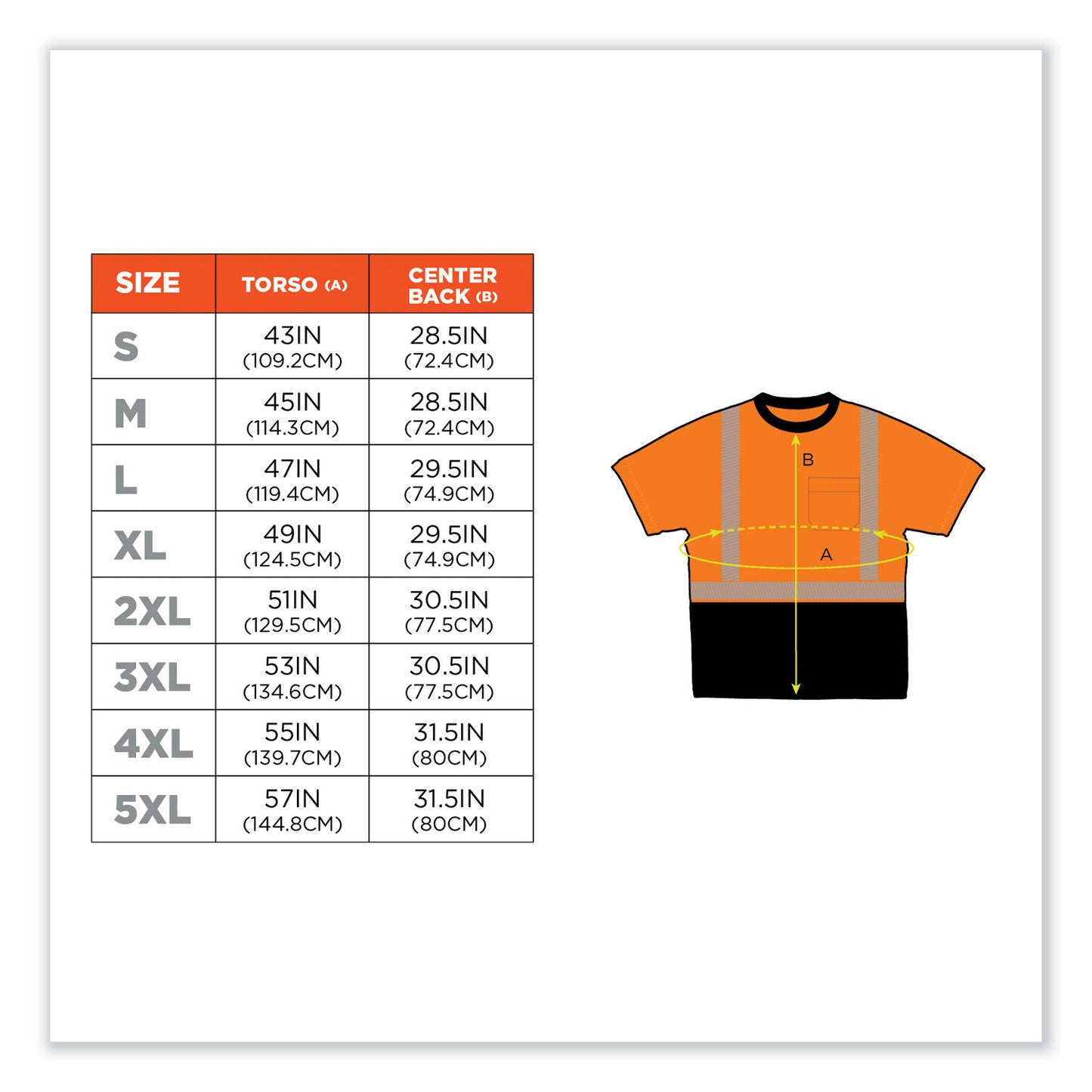 GloWear 8280BK Class 2 Performance T-Shirt with Black Bottom, 2X-Large, Orange