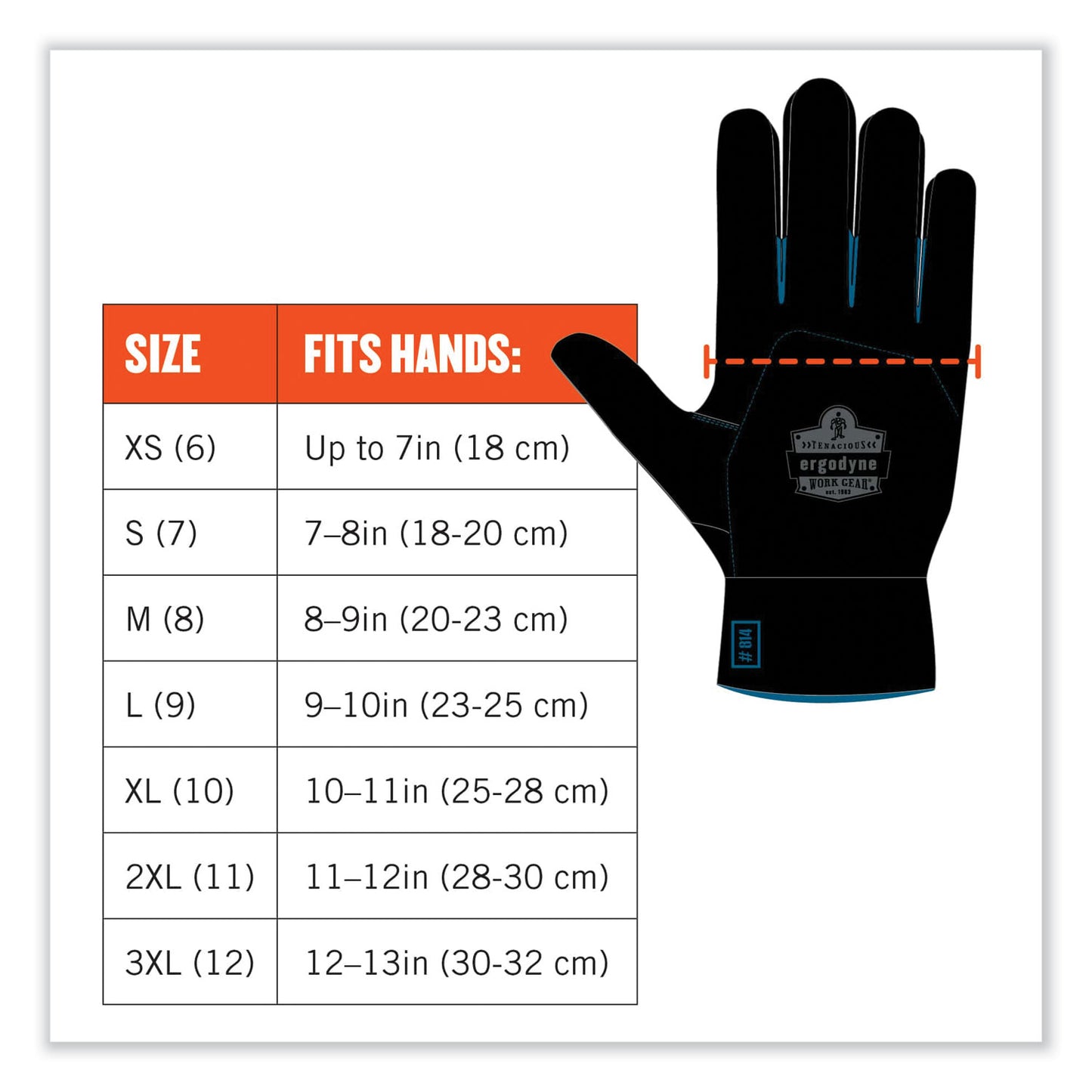 ProFlex 7401-CASE Coated Lightweight Winter Gloves, EN388: 2131X, 11" Long, XX-Large, Orange, 144 Pairs/Carton