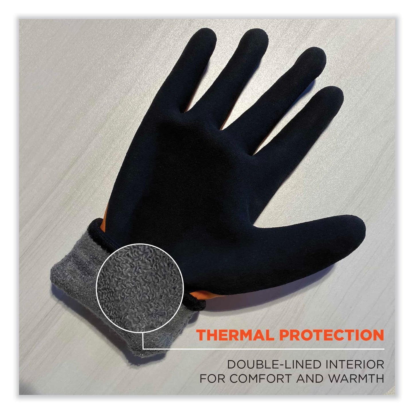 ProFlex 7551-CASE ANSI A5 Coated Waterproof CR Gloves, EN388: 4X43E, 11" Long, XX-Large, Orange, 144 Pairs/Carton