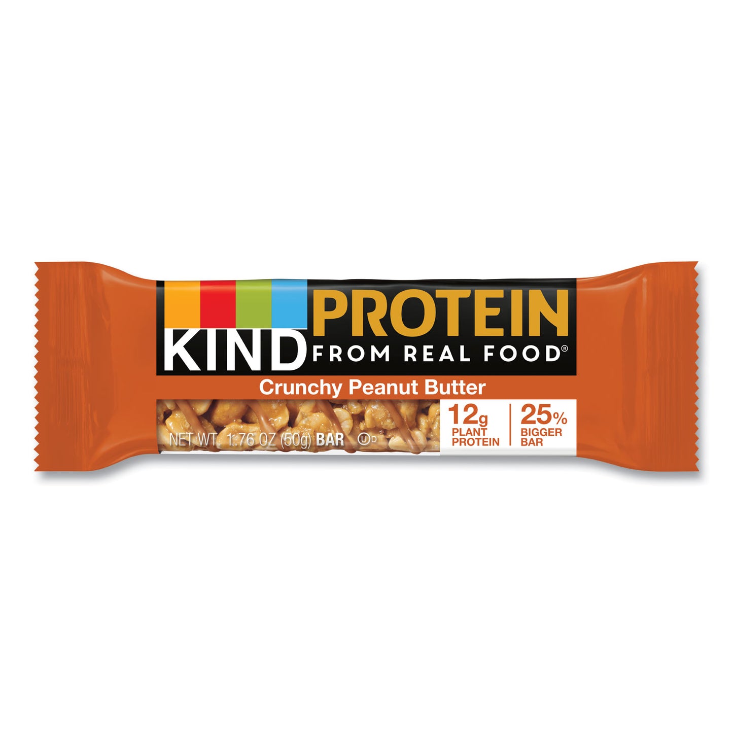 Protein Bars, Crunchy Peanut Butter, 1.76 oz Individually Wrapped, 12/Pack