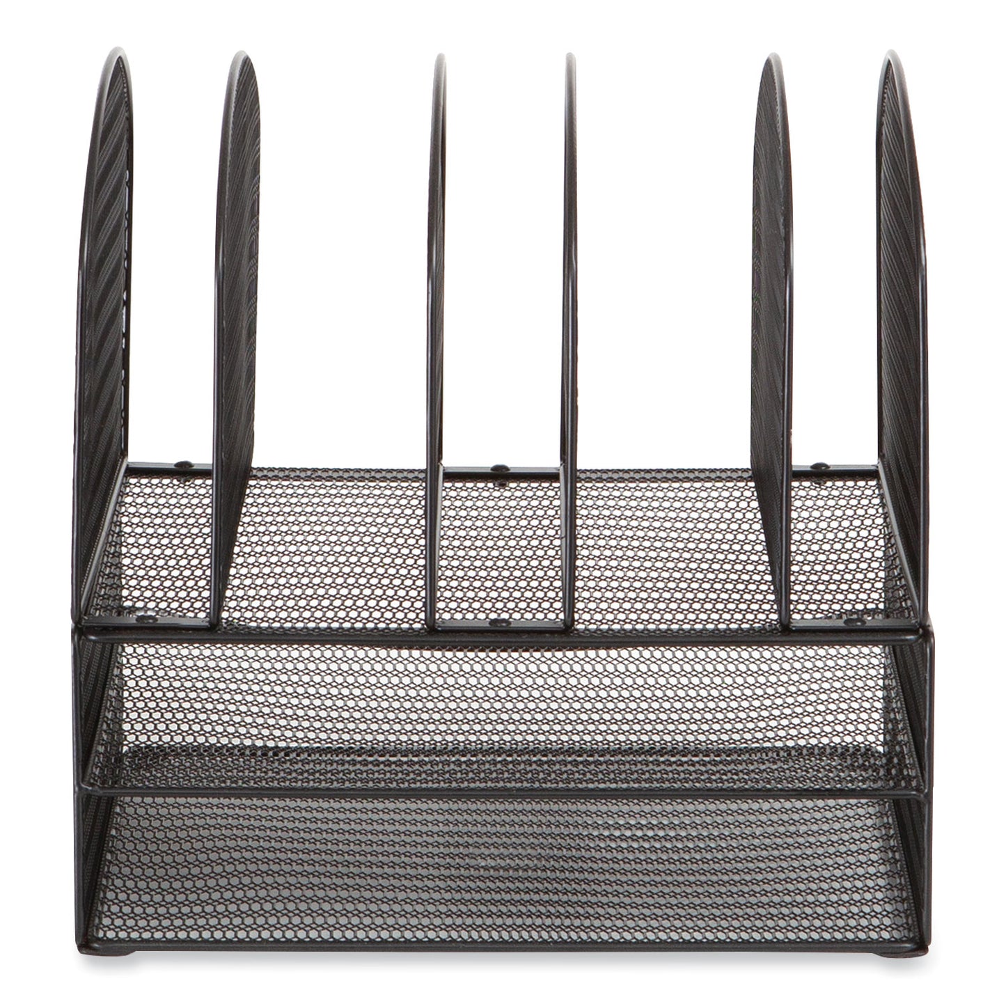 Onyx Mesh Desk Organizer, Two Horizontal and Six Upright Sections, Letter Size Files, 13.25 x 11.32 x 13.32, Black