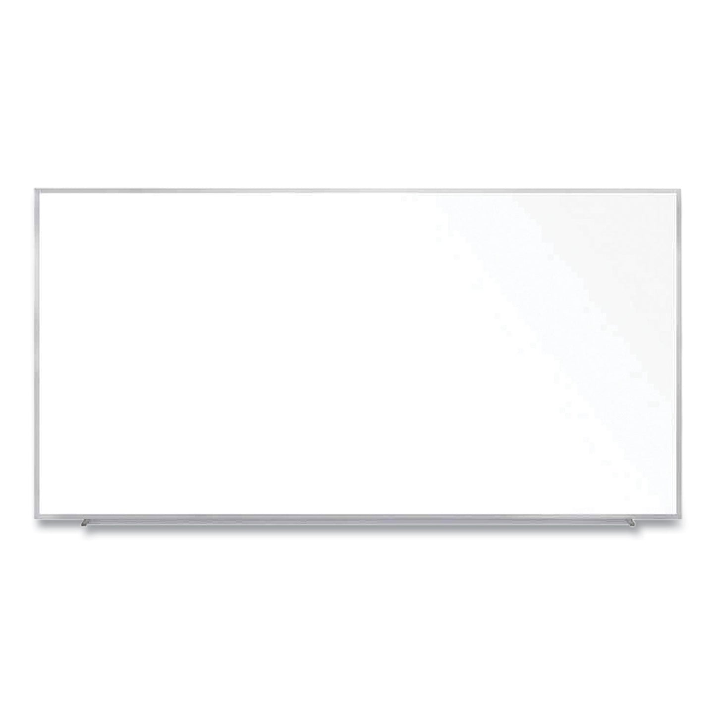 Magnetic Porcelain Whiteboard with Aluminum Frame, 120.59" x 60.47", White Surface, Satin Aluminum Frame