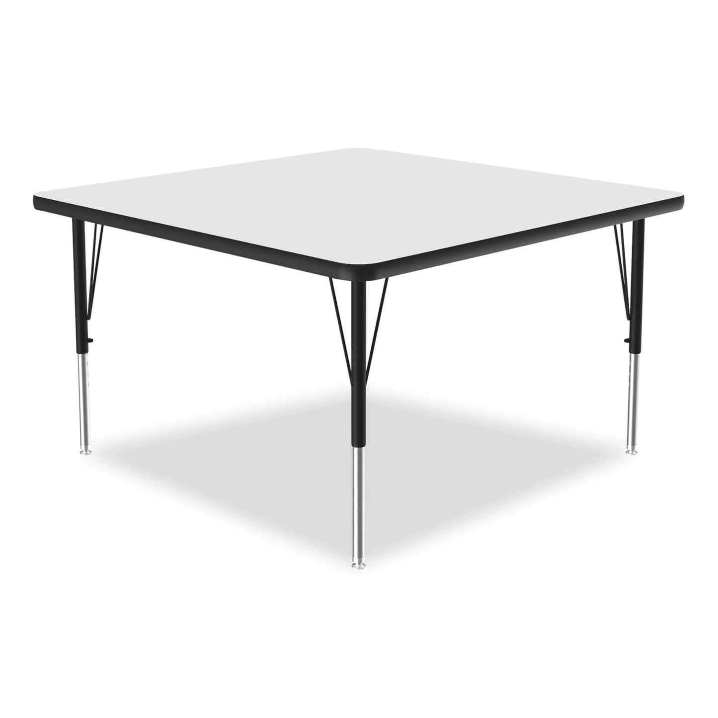 Markerboard Activity Tables, Square, 48" x 48" x 19" to 29", White Top, Black Legs, 4/Pallet