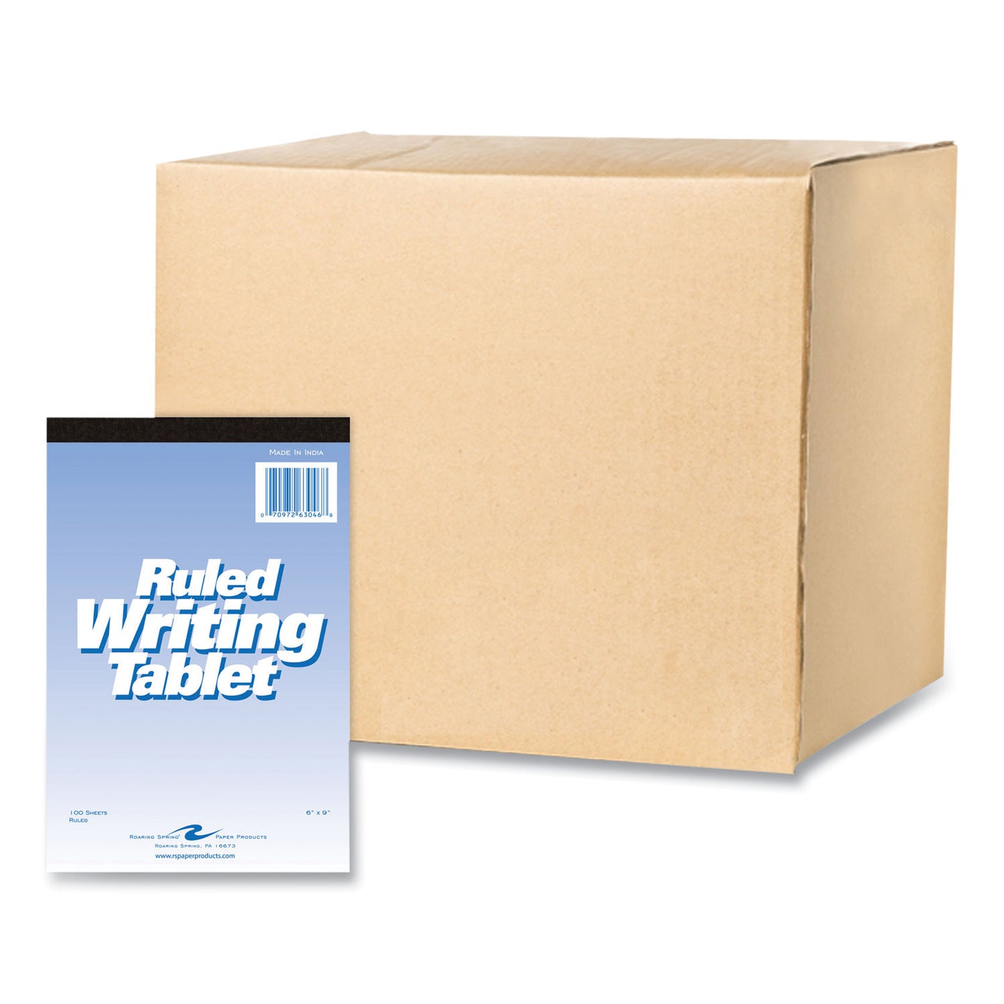 Writing Tablet, Wide/Legal Rule, (100) White 6 x 9 Sheets, 48/Carton