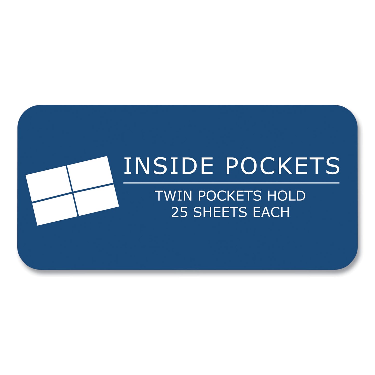 Pocket Folder with Prongs, Accommodates (100) 11 x 8.5 Sheets, Dark Blue, 250/Carton