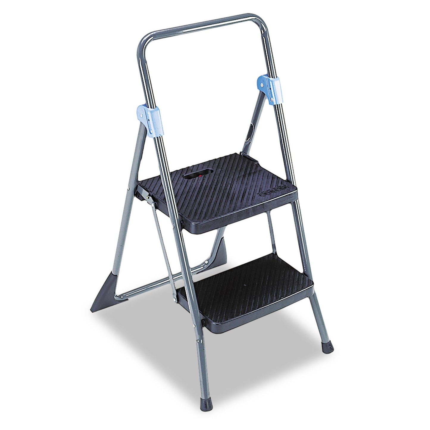 Commercial 2-Step Folding Stool, 300 lb Capacity, 20.5 x 24.75 x 39.5, Gray