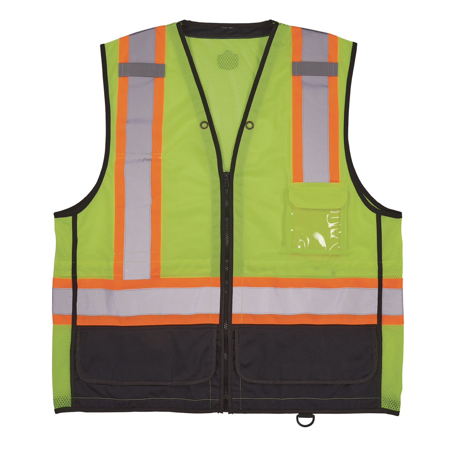 GloWear 8251HDZ Class 2 Two-Tone Hi-Vis Safety Vest, Polyester, 2X-Large to 3X-Large, Lime