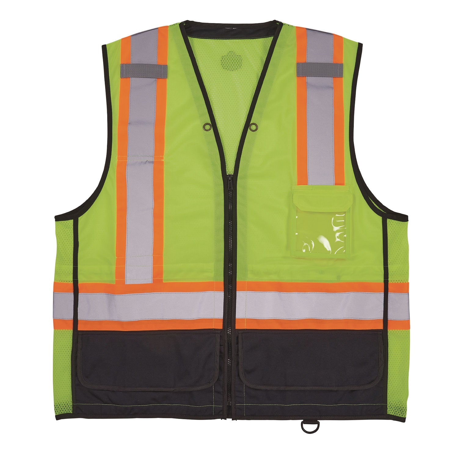 GloWear 8251HDZ Class 2 Two-Tone Hi-Vis Safety Vest, Polyester, 2X-Large to 3X-Large, Lime