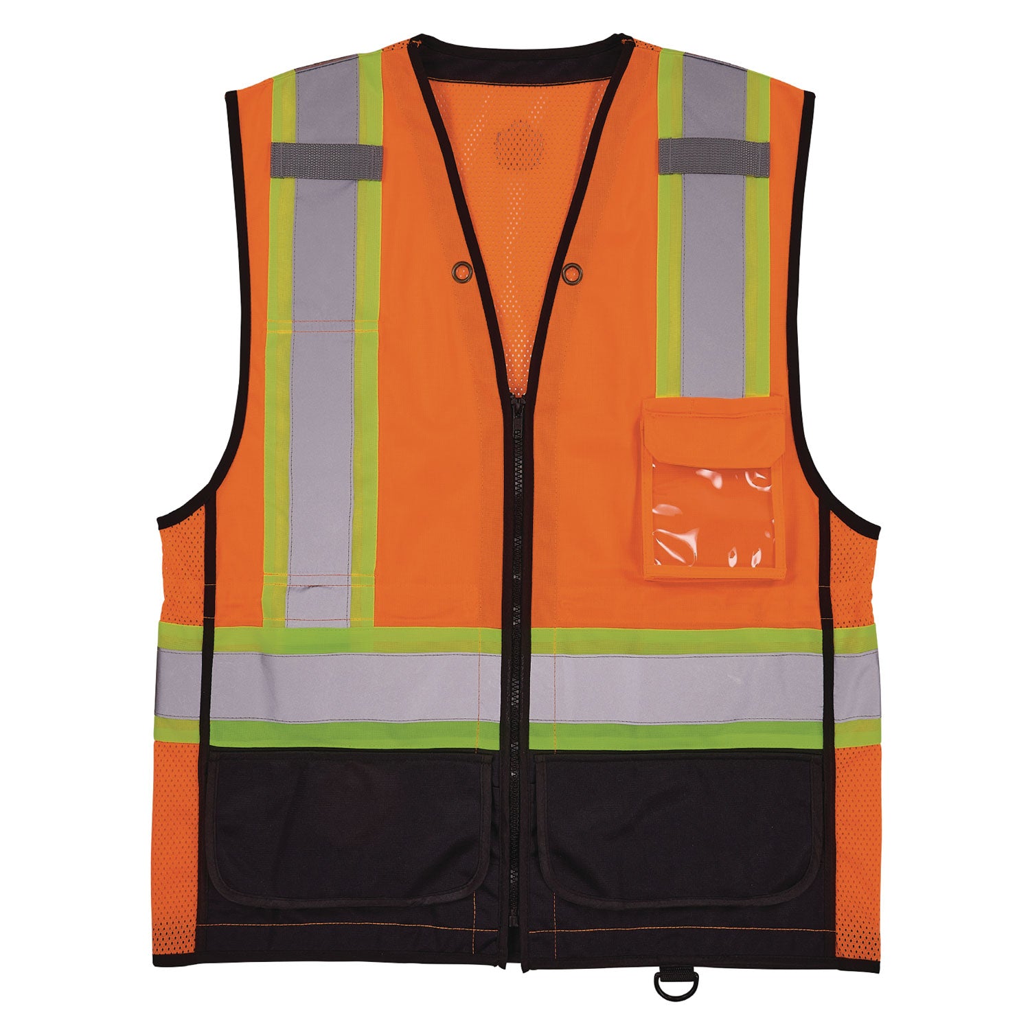 GloWear 8251HDZ Class 2 Two-Tone Hi-Vis Safety Vest,Polyester, Large to X-Large, Orange