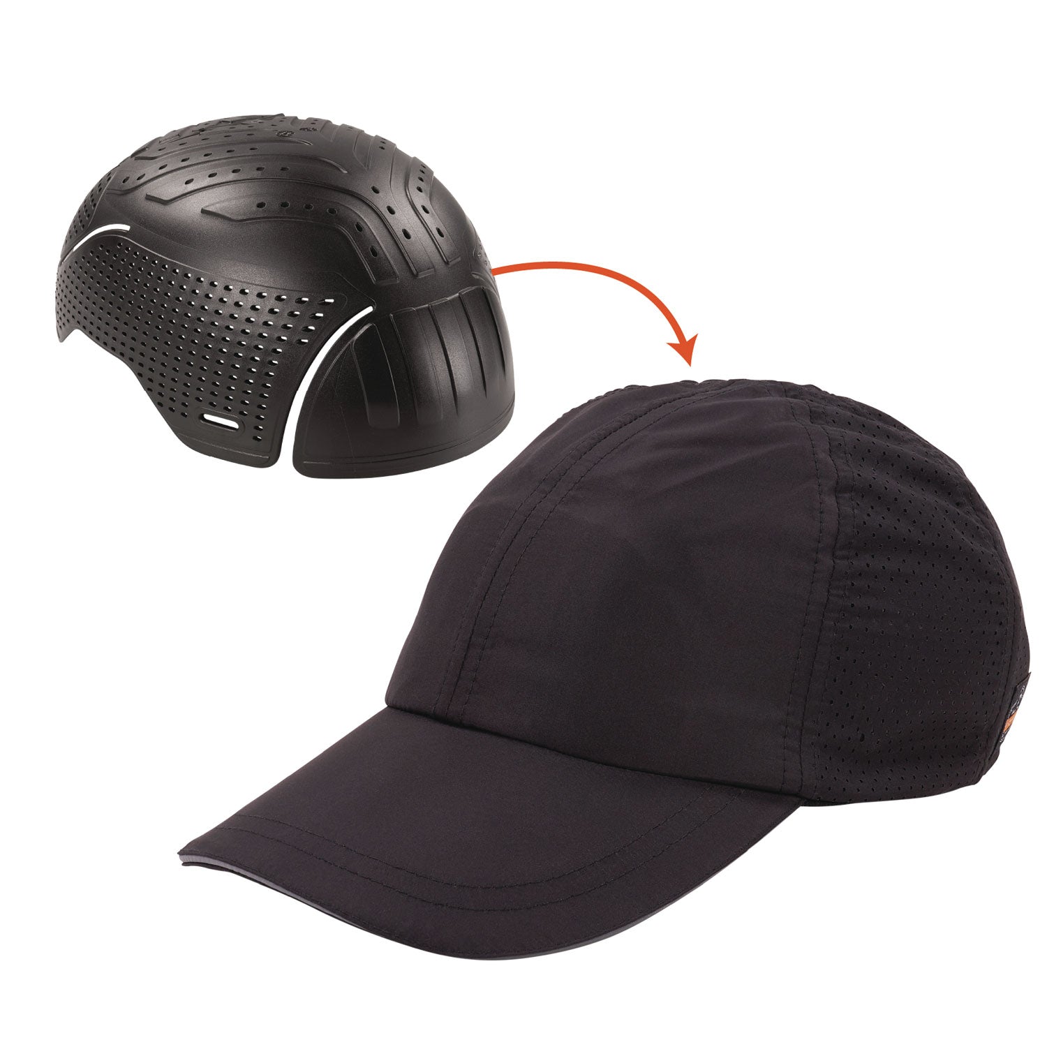Skullerz 8947 Lightweight Baseball Hat and Bump Cap Insert, Front Brim, X-Small to Small (6.25 to 7.25), 0.2" Insert, Black