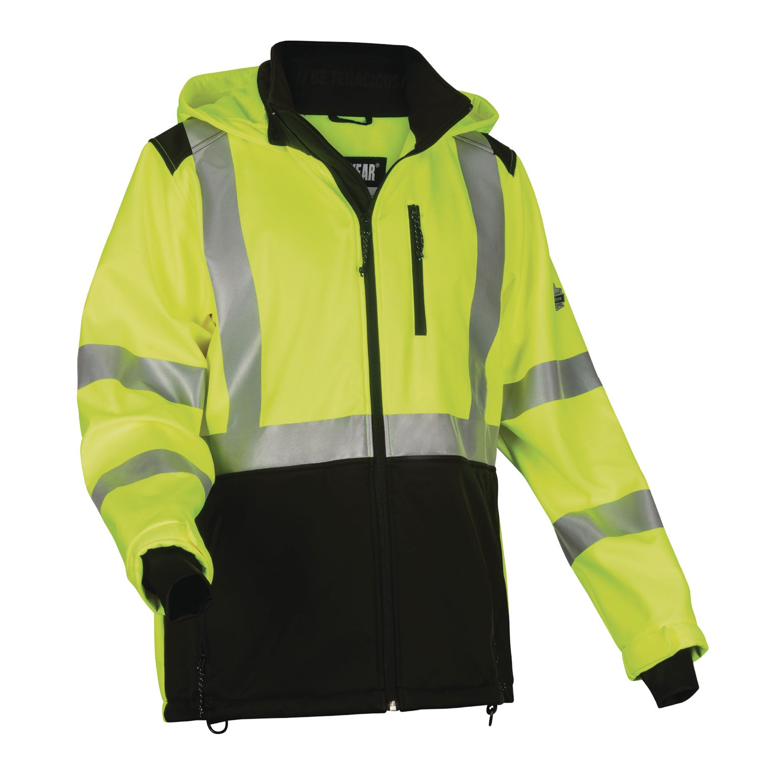 GloWear 8353 Class 3 Hi-Vis Softshell Water-Resistant Jacket, Large, Lime
