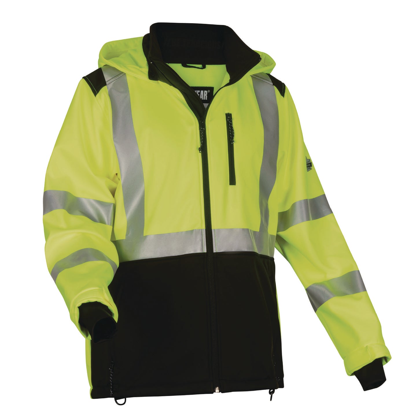 GloWear 8353 Class 3 Hi-Vis Softshell Water-Resistant Jacket, 3X-Large, Lime