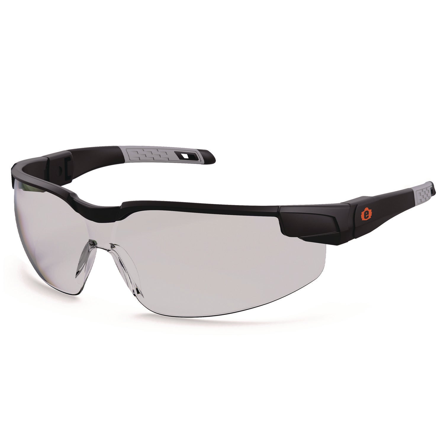 Skullerz DELLENGER Safety Glasses with Adjustable Temples, Matte Black Half Frame, Clear Single I/O Lens