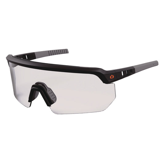 Skullerz AEGIR Safety Glasses, Matte Black Half Frame, Clear Single Lens