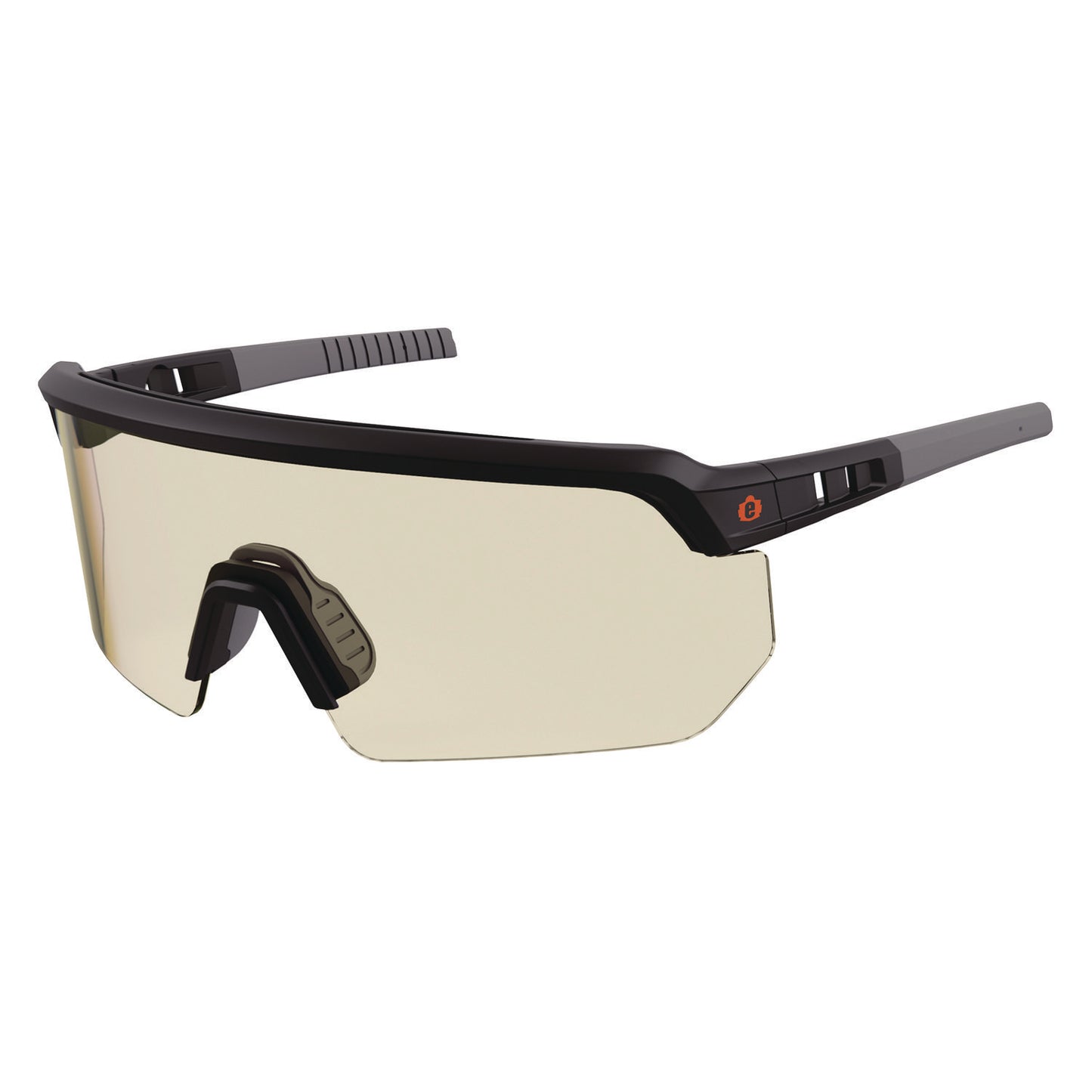Skullerz AEGIR Safety Glasses, Matte Black Half Frame, Clear Single I/O Lens