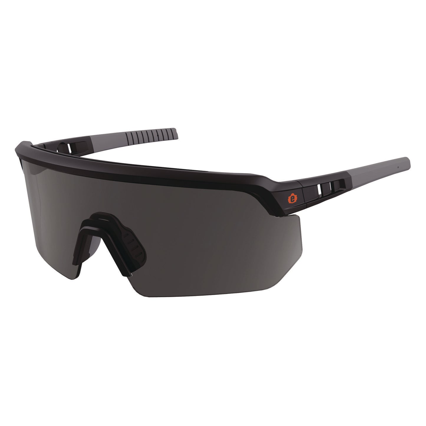Skullerz AEGIR Safety Glasses, Matte Black Half Frame, Smoke Single Lens