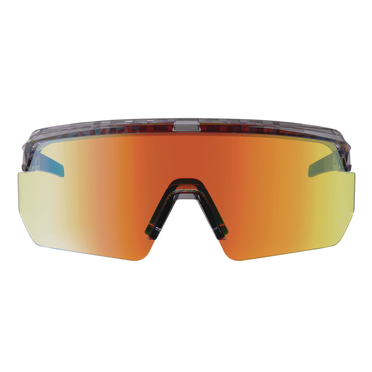 Skullerz AEGIR Anti-Scratch Enhanced Anti-Fog Safety Glasses, Clear Smoke Half Frame, Mirrored Orange Single Lens