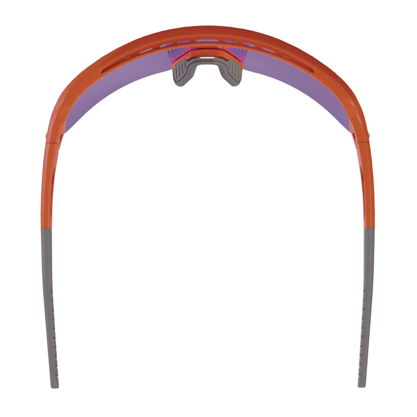 Skullerz AEGIR Safety Glasses, Orange Half Frame, Mirrored Purple Single Lens