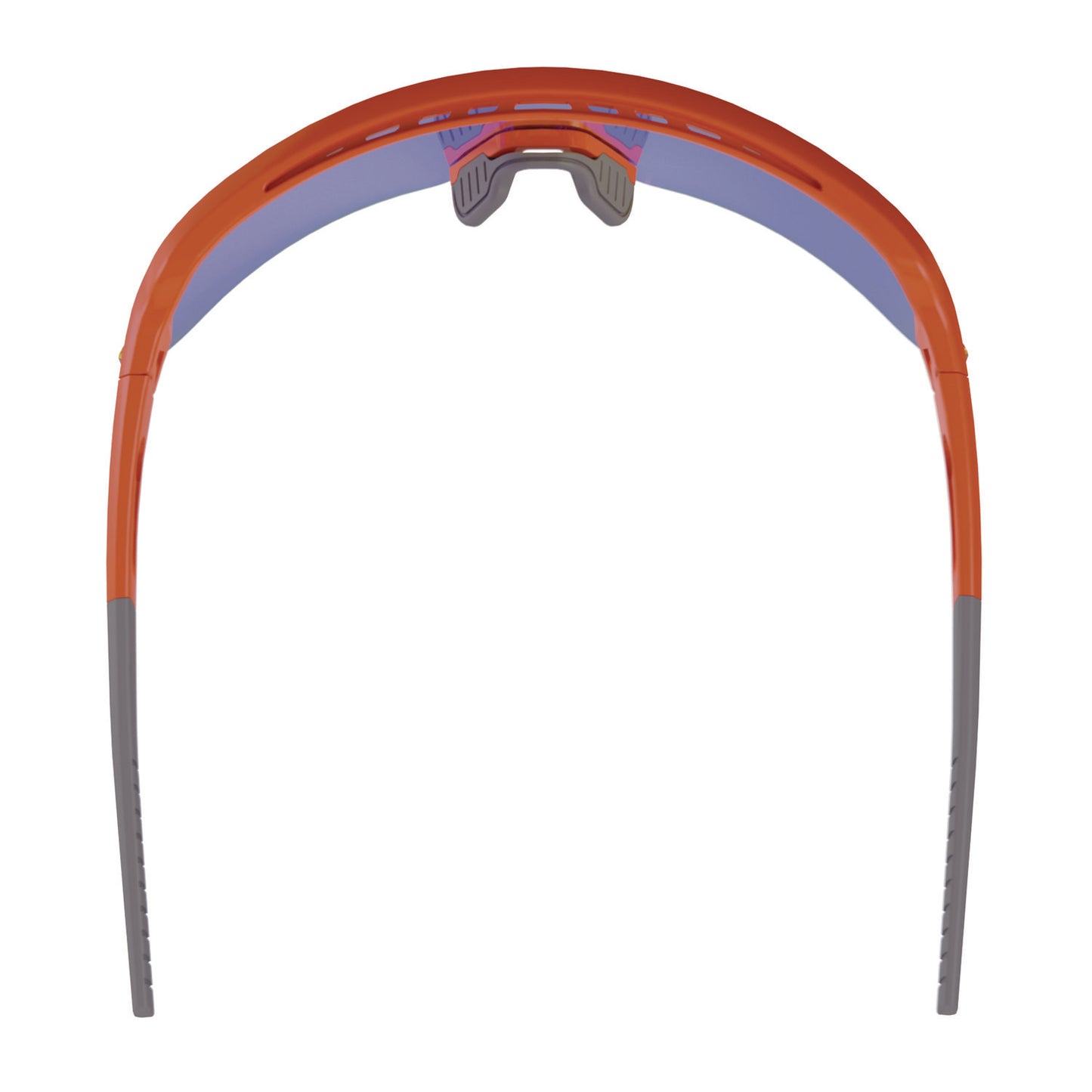 Skullerz AEGIR Safety Glasses, Orange Half Frame, Mirrored Blue Single Lens