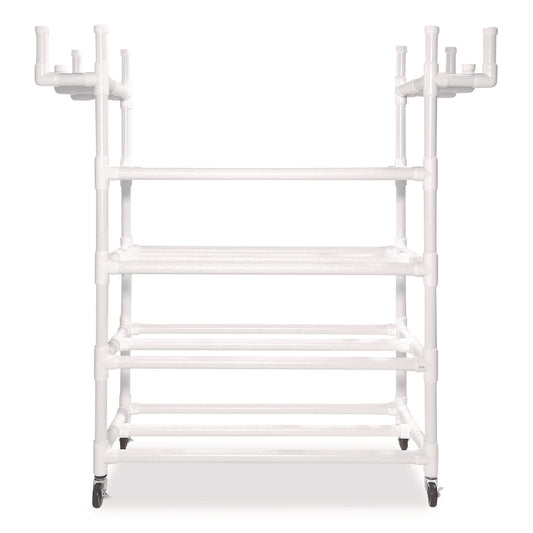 Equipment Cart, Plastic, 176 lb Capacity, 19 x 61 x 62, White