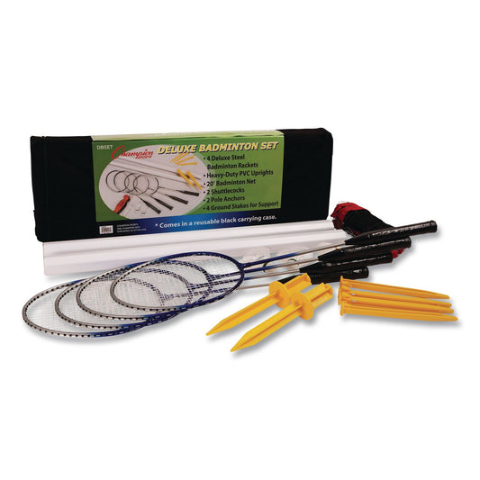 Deluxe Badminton Set, 20 ft Net with 4 Rackets, 2 Shuttlecocks