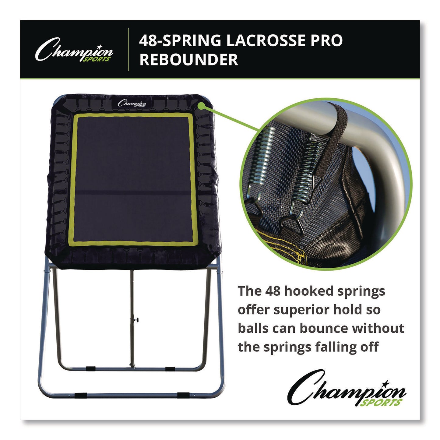 Deluxe Lacrosse Ball Rebounder, 6 ft  x 3 ft, 1.5" dia Frame