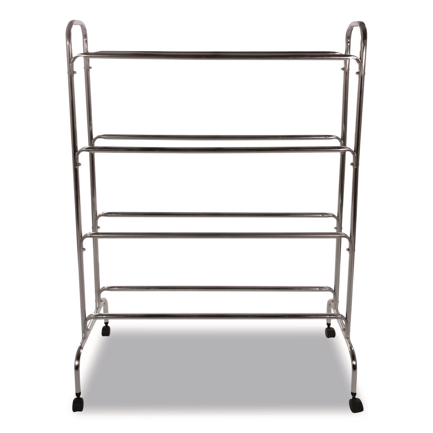Powder-Coated Ball Cart, Metal, 132 lb Capacity, 17 x 41 x 53, Silver