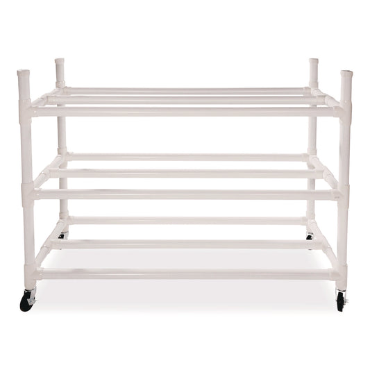 30 Basketball Heavy-Duty Cart, Heavy-Duty Plastic, 176 lb Capacity, 19 x 55 x 45, White