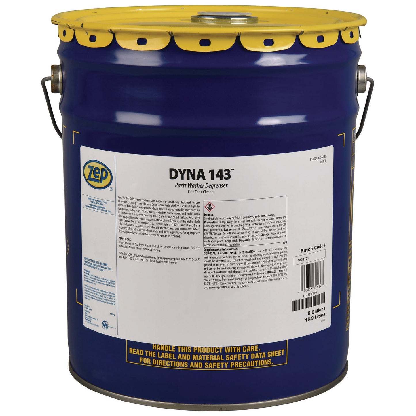 DYNA 143 Parts Washer Degreaser, 5 gal Pail