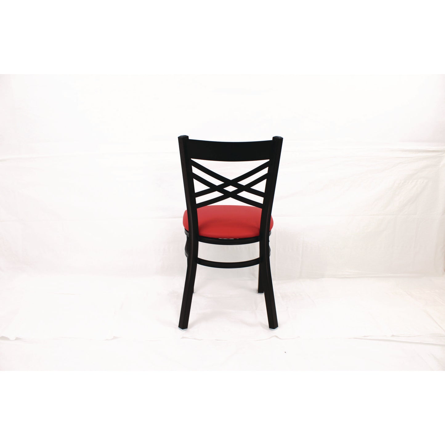 X Series Chair, Supports Up to 300 lb, 18" Seat Height, Red Seat, Black Back, Black Base