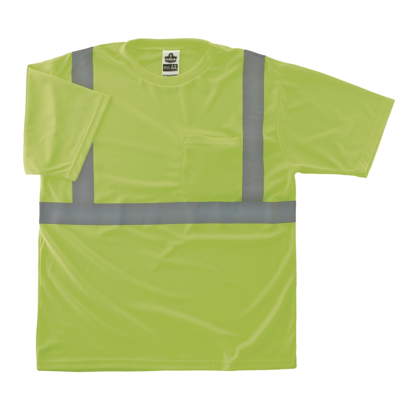 GloWear 8289-ECO Class 2 Recycled Hi-Vis T-Shirt, X-Small, Lime