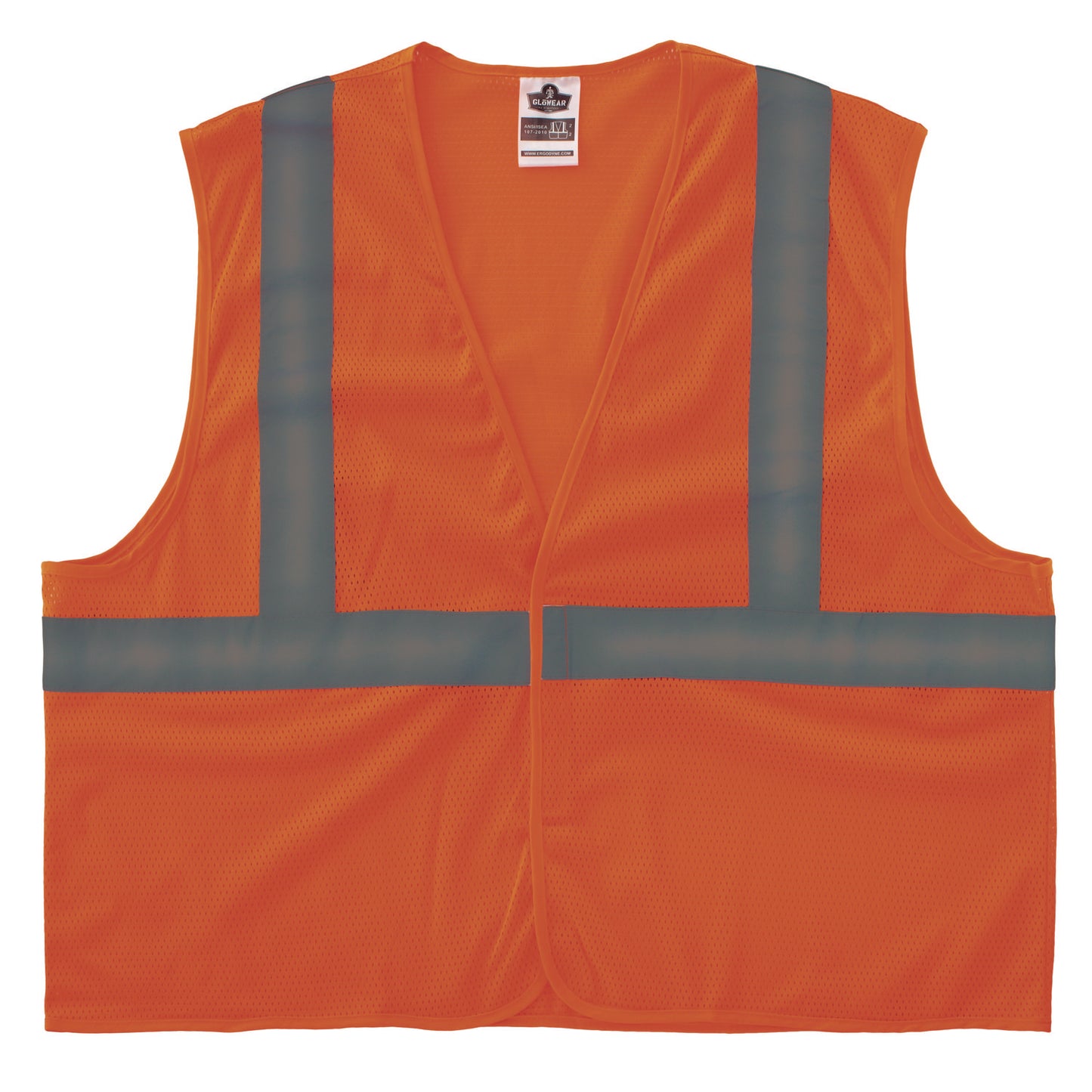 GloWear 8205HL-ECO Class 2 Recycled Hi-Vis Vest, Mesh, Polyester, Large/X-Large, Orange