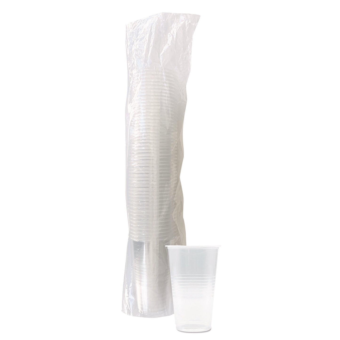 Translucent Plastic Cold Cups, 20 oz, Clear, 50/Pack