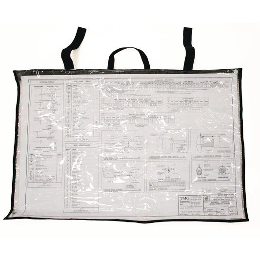 Large Document Protection Blueprint Plan Holder, Holds ARCH D (24" x 36"), Clear