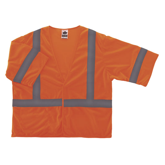 GloWear 8310HL Type R Class 3 Economy Mesh Vest, Polyester, 2X-Large to 3X-Large, Orange