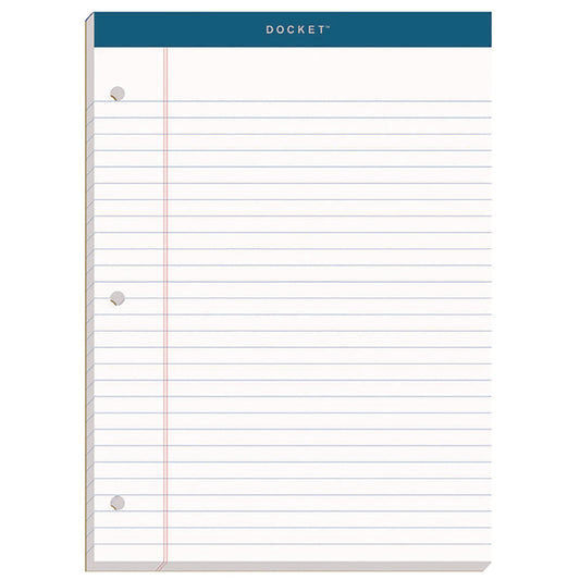Double Docket Ruled Pads with Extra Sturdy Back, Wide/Legal Rule, (100) White 8.5 x 11 Sheets