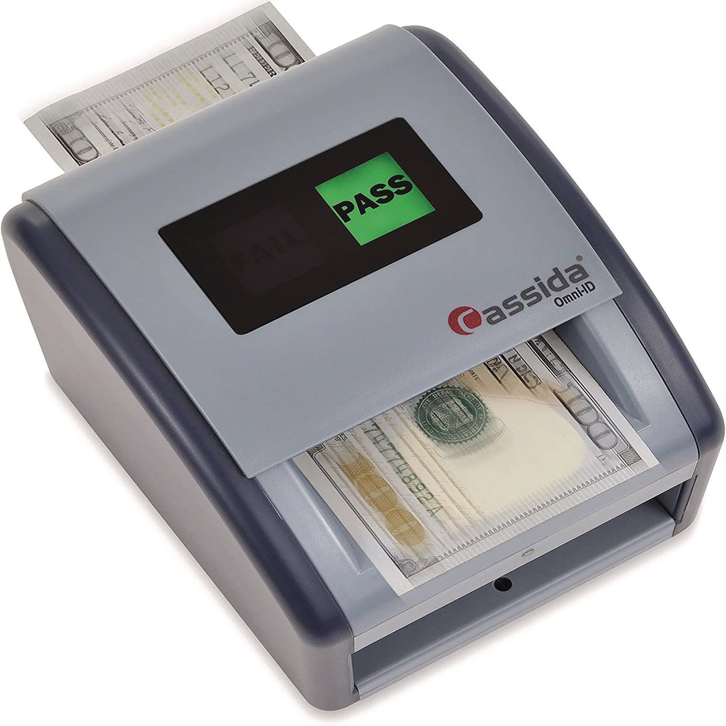 OmniID Counterfeit Detector for USD, 3 Detection Methods, 6" x 6.9" x 7", Gray